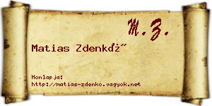 Matias Zdenkó névjegykártya